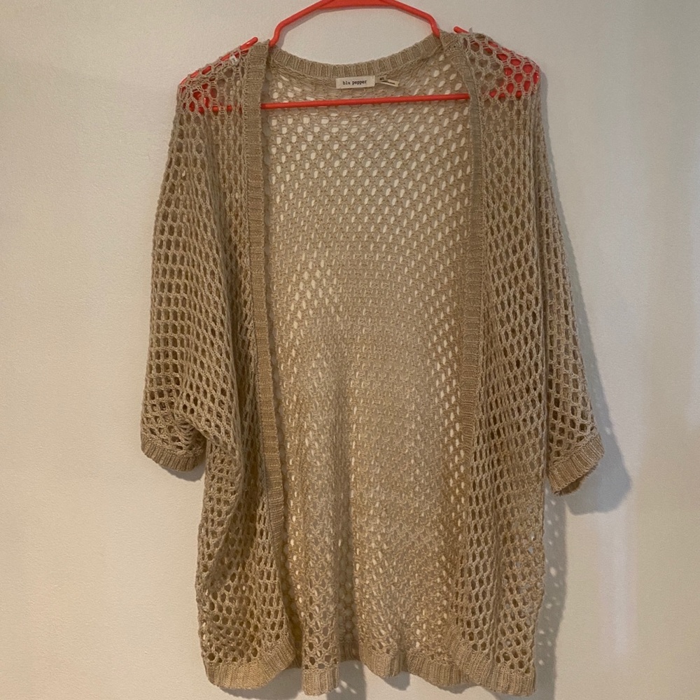 Tan knit cardigan M/L